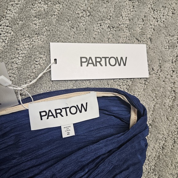 Partow Liana Micropleat Midi Dress In  Dusk Blue‎ Womens Sz 2 NWT - Picture 9 of 16